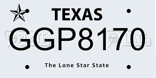 GGP8170 Texas License Plate