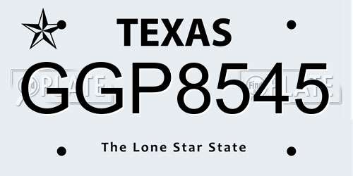 GGP8545 Texas License Plate