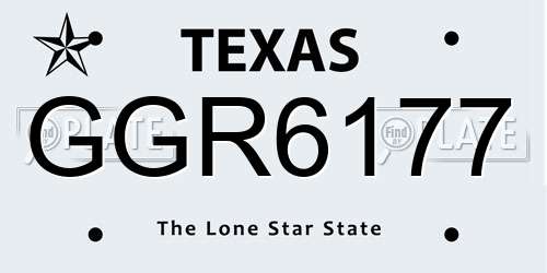 GGR6177 Texas License Plate