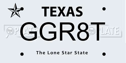 GGR8T Texas License Plate