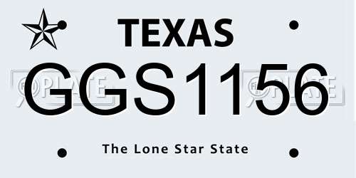 GGS1156 Texas License Plate