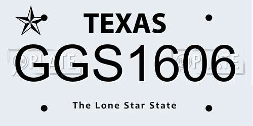 GGS1606 Texas License Plate