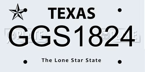 GGS1824 Texas License Plate