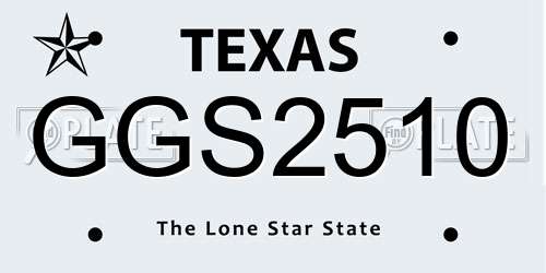GGS2510 Texas License Plate