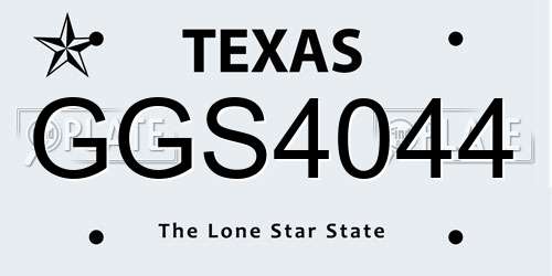 GGS4044 Texas License Plate