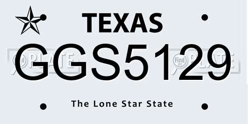 GGS5129 Texas License Plate
