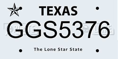 GGS5376 Texas License Plate
