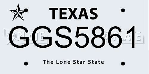 GGS5861 Texas License Plate
