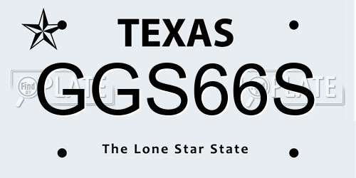 GGS66S Texas License Plate