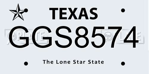GGS8574 Texas License Plate