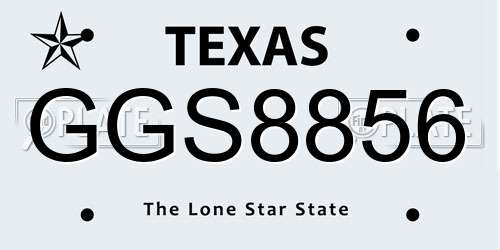 GGS8856 Texas License Plate