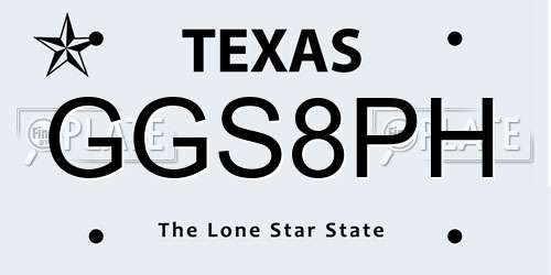 GGS8PH Texas License Plate