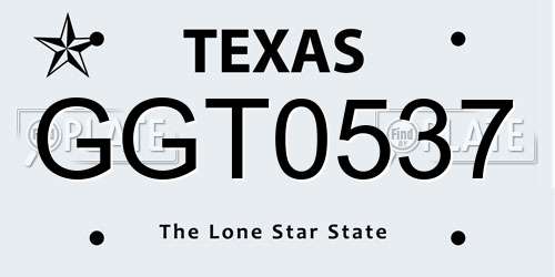 GGT0537 Texas License Plate