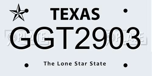 GGT2903 Texas License Plate