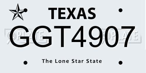 GGT4907 Texas License Plate