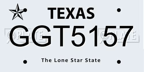 GGT5157 Texas License Plate