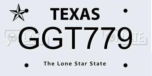 GGT779 Texas License Plate