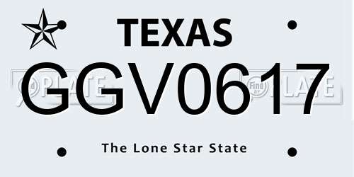 GGV0617 Texas License Plate