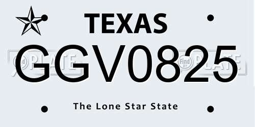 GGV0825 Texas License Plate
