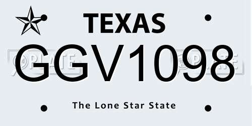 GGV1098 Texas License Plate