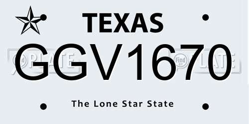 GGV1670 Texas License Plate