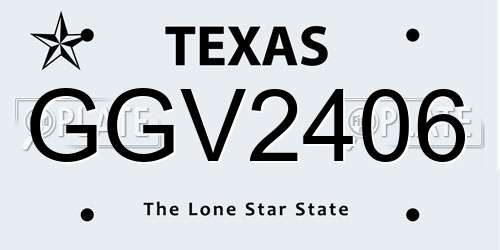 GGV2406 Texas License Plate