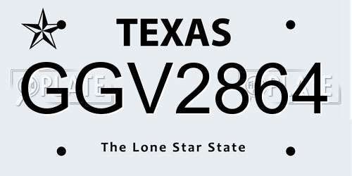 GGV2864 Texas License Plate