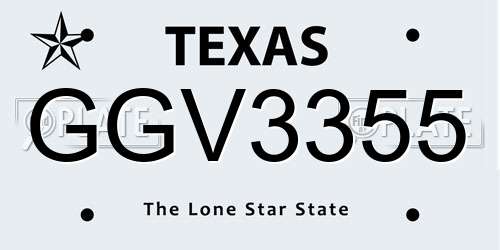 GGV3355 Texas License Plate