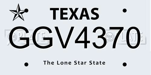 GGV4370 Texas License Plate