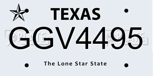 GGV4495 Texas License Plate