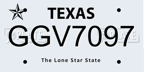 GGV7097 Texas License Plate
