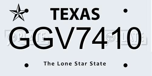 GGV7410 Texas License Plate