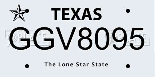 GGV8095 Texas License Plate