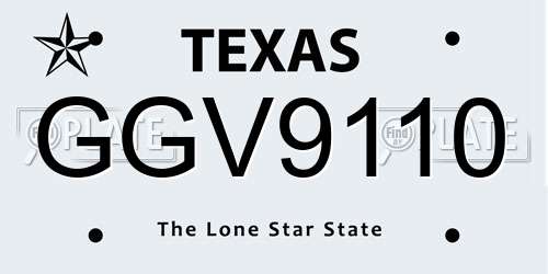 GGV9110 Texas License Plate