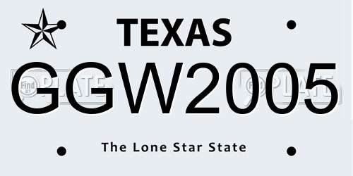 GGW2005 Texas License Plate