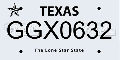 GGX0632 Texas License Plate