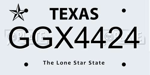 GGX4424 Texas License Plate