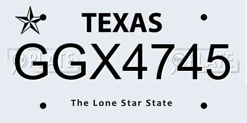 GGX4745 Texas License Plate