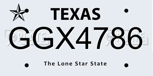 GGX4786 Texas License Plate
