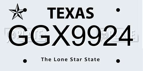 GGX9924 Texas License Plate