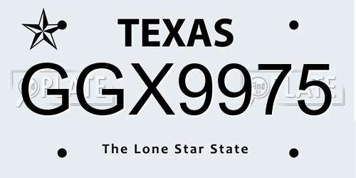 GGX9975 Texas License Plate
