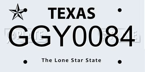 GGY0084 Texas License Plate