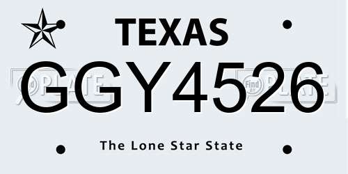 GGY4526 Texas License Plate