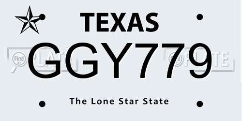 GGY779 Texas License Plate