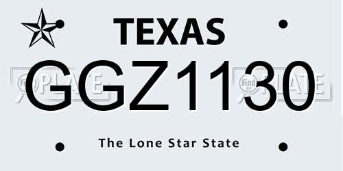 GGZ1130 Texas License Plate