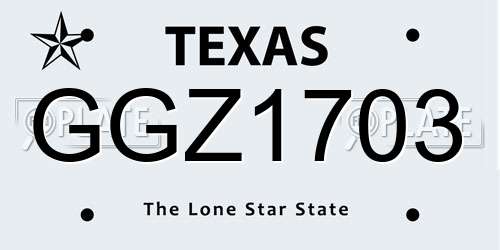 GGZ1703 Texas License Plate