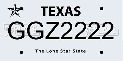 GGZ2222 Texas License Plate