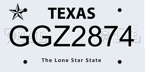 GGZ2874 Texas License Plate