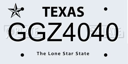 GGZ4040 Texas License Plate