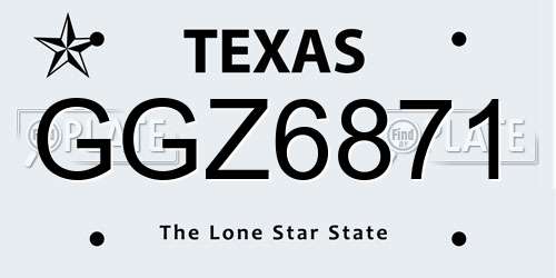GGZ6871 Texas License Plate